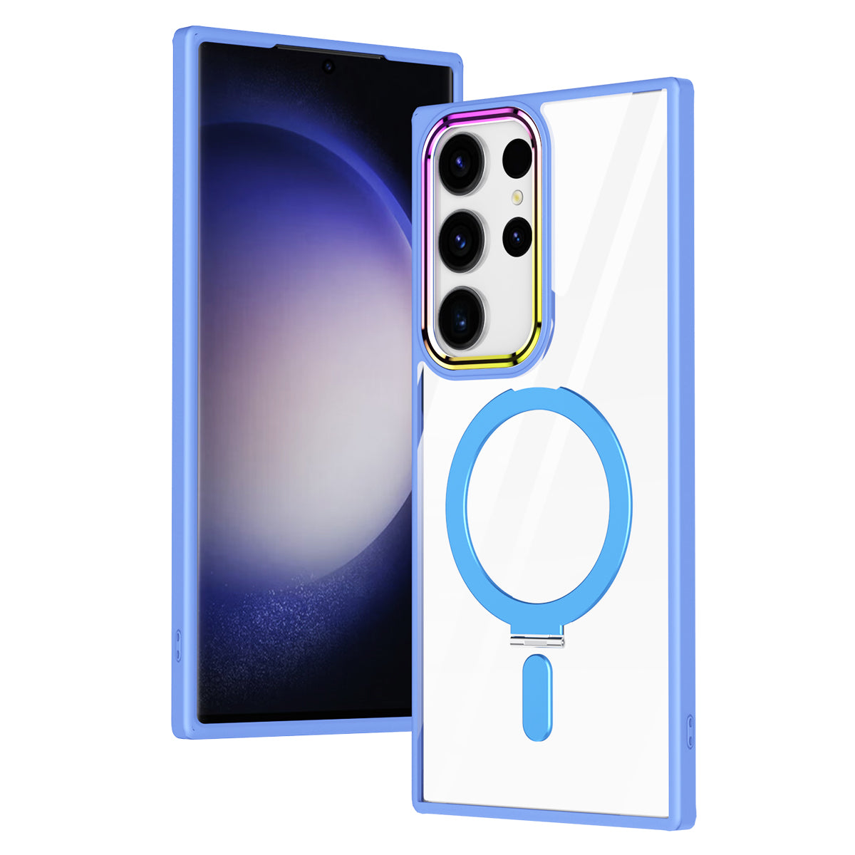For Samsung Galaxy S23 Ultra Kickstand Magnetic Phone Case Clear TPU Acrylic Smartphone Cover For Samsung Galaxy S23 Ultra Kickstand Magnetic Phone Case Clear TPU Acrylic Smartphone Cover